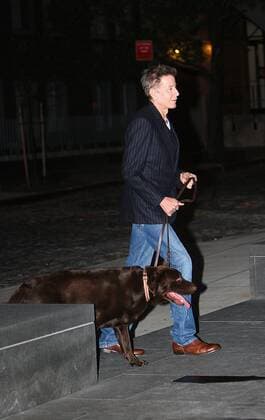 Exclusive - all rounder November 15 2009, New York City Designer Calvin Klein and his dog spotted out in Soho on November 15 2009 in New York City - ZUMAny4_