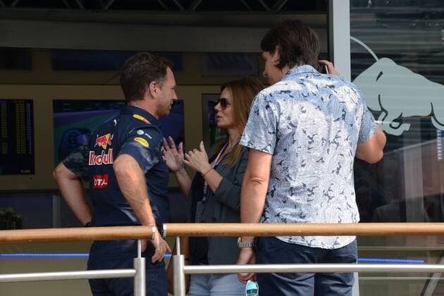 Monza, celebrities and riders arrive at the circuit for the F1 Grand Prix of Monza in the picture: Geri Halliwell, Christian Horner  Copyright: xManuelexMangiarottix