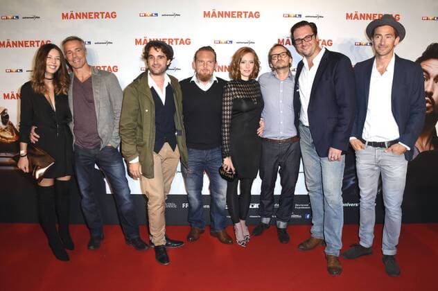 Lena Meckel, Hannes Jaenicke, Oliver Wnuk, Axel Stein, Lavinia Wilson, Milan Peschel, Holger Haase and Harry G bei der Premiere des Kinofilms Männertag im Mathäser Filmpalast. München, 05.09.2016 Foto:xP.xSchönbergerx xFuturexImage