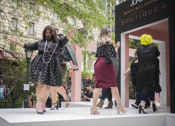 Ashley Nell Tipton plus-sized fashions for JCPenney JCPenney presents a fashion show of clothing for plus sized women created by designer Ashley Nell Tipton in Greeley Square in New York on Tuesday, September 6, 2016. Tipton is partnering with the department store in a plus-sized line for JCPenney s Boutique+ brand. Tipton was the winner of season 14 of Project Runway. (  RichardxB.xLevine