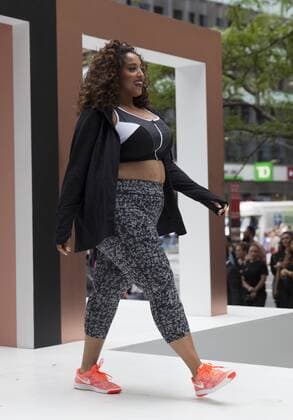 US: New York fashion week Ashley Nell Tipton show Model walks runway for women plus-size collection by Ashley Nell Tipton presented by JCPenney during New York fashion week ss 2017 at Greeley Square, New York.  LevxRadin