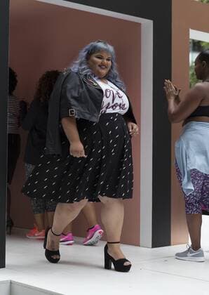 US: New York fashion week Ashley Nell Tipton show Ashley Nell Tipton walks runway for women plus-size collection presented by JCPenney during New York fashion week ss 2017 at Greeley Square, New York.  LevxRadin