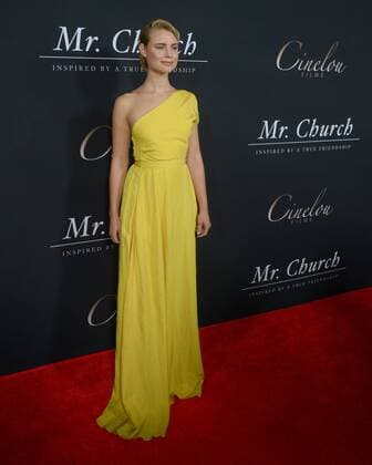 Cast member Lucy Fry attends the premiere of the motion picture drama Mr. Church at the ArcLight Cinema Dome in the Hollywood section of Los Angeles on September 6, 2016. Storyline: Mr. Church tells the story of a unique friendship that develops when a little girl and her dying mother retain the services of a talented cook - Henry Joseph Church. What begins as a six month arrangement instead spans fifteen years, and creates a family bond that lasts forever.  LAP2016090605 JIMxRUYMEN