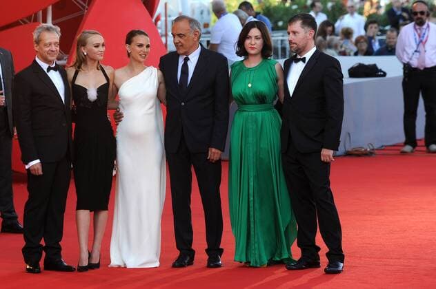 73rd Venice Film Festival, Red Carpet film Planetarium . Pictured: Rebecca Zlotowski, Natalie Portman, Lily-Rose Depp, Emmanuel Salinger, Alberto Barbera  Copyright: xAlbertoxTerenghi Veneziax2016x