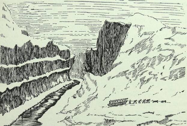 The Rosses (John and James Clark) on their journey to the North Magnetic Pole. From a drawing in Ross s second voyage for a North-West Passage, 1835. WHA  !ACHTUNG AUFNAHMEDATUM GESCHÄTZT! Copyright: WHA UnitedArchivesWHA_056_0894