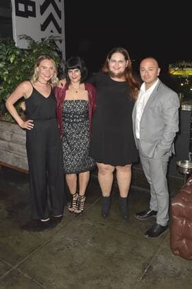 Meg Schmidt, Rachel Hunt, Dakota the Bearded Lady und Bert Rotundo bei der After-Party der Weltpremiere der Sci-Fi Parodie Unbelievable!!!!! im Ohm Nightclub. Los Angeles, 07.09.2016 Foto:xD.xStarbuckx xFuturexImage