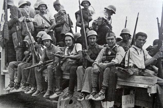 Republican; militia; battle; Spain, Spanish Civil War; WHA  !ACHTUNG AUFNAHMEDATUM GESCHÄTZT! Copyright: WHA UnitedArchivesWHA_064_0661