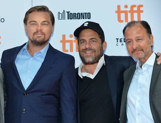 Toronto International Film Festival - Before the Flood Filmpremiere (L-R) Leonardo DiCaprio, Brett Ratner and director Fisher Stevens arrive at the Toronto International Film Festival premiere of Before The Flood at the Princess of Wales Theatre in Toronto, Canada on September 9, 2016.  TOR2016090909 CHRISTINExCHEW