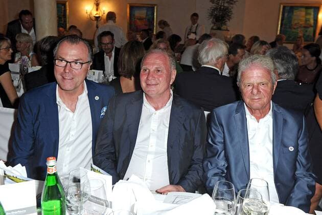 5. Aktion Kinderträume Golf Cup . Clemens Tönnies , Ulrich Uli Hoeneß und Dietmar Hopp ( Mitbegründer der SAP AG ) anläßlich des 5. Aktion Kinderträume Golf Cup am 09.09.2016 in St. Leon-Rot.