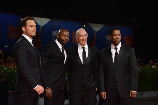 73rd Venice Film Festival, Red Carpet film The Magnificent Seven . Pictured: Denzel Washington, Chris Pratt, Antoine Furqua  Copyright: xSimonexComi Veneziax2016x