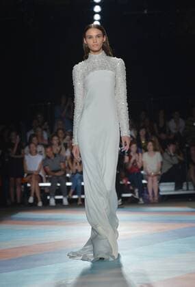 A model walks on the runway at the Christian Siriano show during New York Fashion Week: At Artbeam in New York City on September 10, 2016.  NYP201610010020 ANDREAxHANKS
