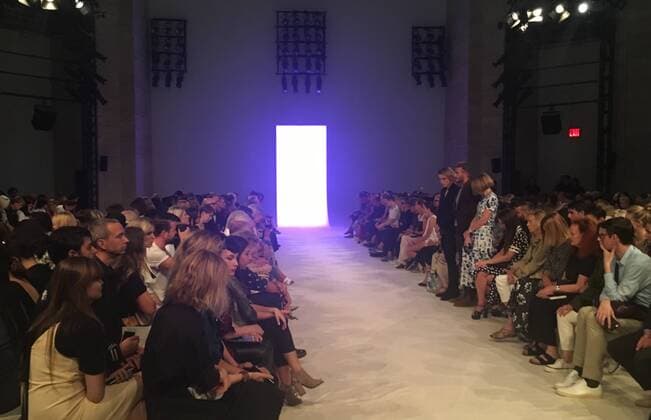 . 11 09 2016. New York , United States. David Beckham, his son Brooklyn and Anna Wintour stand during a minutes silence for the anniversary of 9 11 at Victoria Beckham s show at New York Fashion Week.  xi-Imagesx IIM-13417-0001