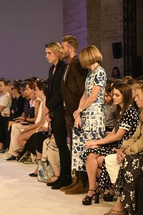 . 11 09 2016. New York , United States. David Beckham, his son Brooklyn and Anna Wintour stand during a minutes silence for the anniversary of 9 11 at Victoria Beckham s show at New York Fashion Week.  xi-Imagesx IIM-13417-0004
