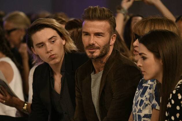 . 11 09 2016. New York , United States. David Beckham and his son Brooklyn in the front row at Victoria Beckham s show at New York Fashion Week.  xi-Imagesx IIM-13417-0008