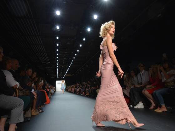 New York Fashion Week - Chiara Boni A model walks on the runway at the Chara Boni La Petite Robe show during New York Fashion Week: The Shows at The Dock, Skylight at Moynihan Station in New York City on September 13, 2016.  NYP201613020018 ANDREAxHANKS
