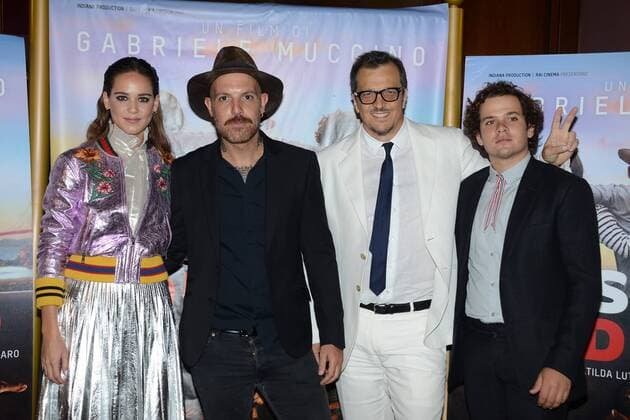 Milan, before the film Summer on him by GabrieleMuccino. pictured: Brando Pacitto, Matilda Lutz Gabriele Muccino, Jack Jaselli  Copyright: xManuelexMangiarottix