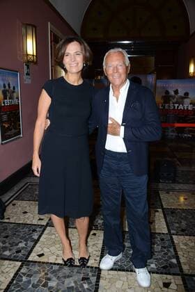 Milan, before the film Summer on him by GabrieleMuccino. pictured: Giorgio Armani and Roberta Armani  Copyright: xManuelexMangiarottix