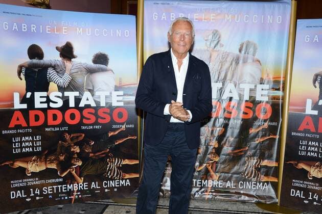 Milan, before the film Summer on him by GabrieleMuccino. pictured: Giorgio Armani  Copyright: xManuelexMangiarottix