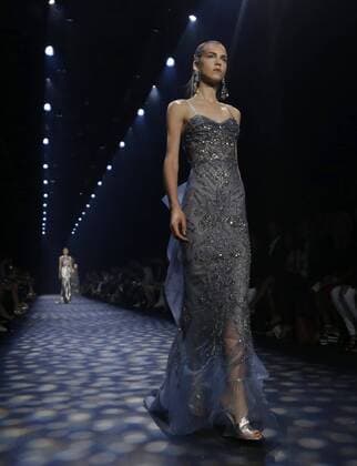 A model walks on the runway at the Marchesa Spring Summer fashion show during New York Fashion Week at The Dock, Skylight at Moynihan Station on September 14, 2016 in New York City.  NYP20160914136 JOHNxANGELILLO