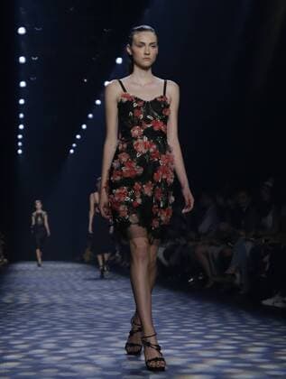 A model walks on the runway at the Marchesa Spring Summer fashion show during New York Fashion Week at The Dock, Skylight at Moynihan Station on September 14, 2016 in New York City.  NYP20160914140 JOHNxANGELILLO