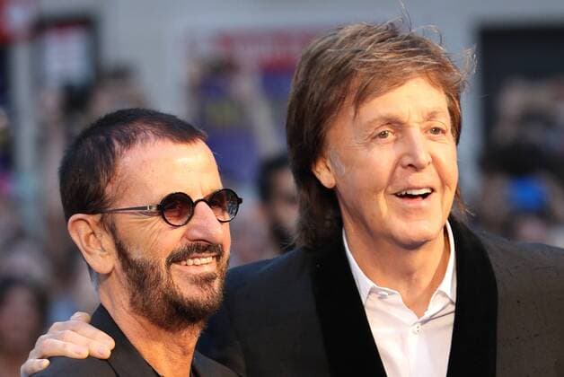. 15 09 2016. London, United Kingdom. Sir Paul McCartney and Ringo Starr arriving at The Beatles Eight Days A Week: The Touring Years world premiere in London.  xStephenxLockx xi-Imagesx IIM-13452-0033