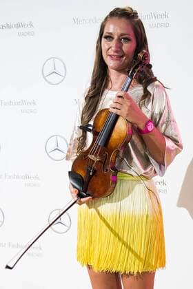 Violinist Elena Mikhailova pose to the media at MBFWM16 in Madrid. September 16, Spain. 2016.  (20160916006)