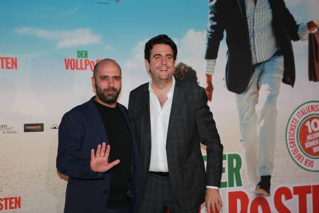 Berlin: Cinema Premiere Der Vollposten Cinema Premiere Der Vollposten in the Delphi Filmpalast in Berlin Kantstrasse. Release date is September 22, 2016. The photo shows the actor Bastian Pastewka and actor Checco Zalone  SimonexKuhlmey