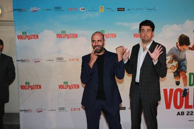 Berlin: Cinema Premiere Der Vollposten Cinema Premiere Der Vollposten in the Delphi Filmpalast in Berlin Kantstrasse. Release date is September 22, 2016. The photo shows the actor Bastian Pastewka and actor Checco Zalone  SimonexKuhlmey