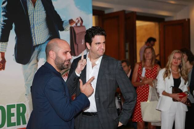 Berlin: Cinema Premiere Der Vollposten Cinema Premiere Der Vollposten in the Delphi Filmpalast in Berlin Kantstrasse. Release date is September 22, 2016. The photo shows the actor Bastian Pastewka and actor Checco Zalone  SimonexKuhlmey