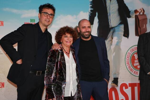 Berlin: Cinema Premiere Der Vollposten Cinema Premiere Der Vollposten in the Delphi Filmpalast in Berlin Kantstrasse. Release date is September 22, 2016. The photo shows the actor Checco Zalone and actor Ludovica Modugno and Regisseur Gennaro Nunziante  SimonexKuhlmey