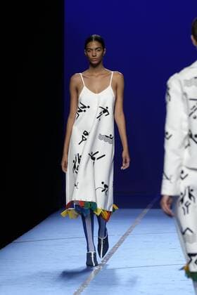 September 16, 2016 - Madrid, Spain - A model showcases designs by Moises Nieto on the runway at the Moises Nieto show during Mercedes-Benz Fashion Week Madrid Spring Summer 2017 at Ifema on September 16, 2016 in Madrid, Spain. Madrid Spain  - ZUMAn230