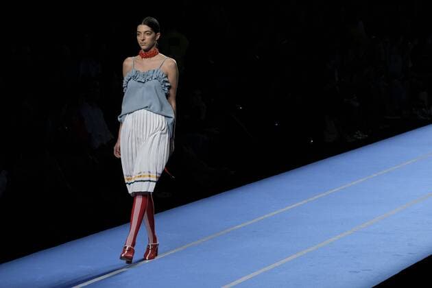 September 16, 2016 - Madrid, Spain - A model showcases designs by Moises Nieto on the runway at the Moises Nieto show during Mercedes-Benz Fashion Week Madrid Spring Summer 2017 at Ifema on September 16, 2016 in Madrid, Spain. Madrid Spain  - ZUMAn230