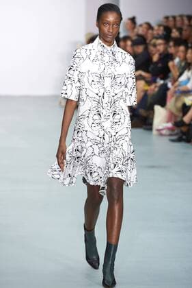 September 16, 2016 - London, England, United Kingdom - A model walks down the runway on the first day of London Fashion Week wearing Teatum Jones Spring Summer 17 collection on Sept 16th 2016. London United Kingdom  - ZUMAn230