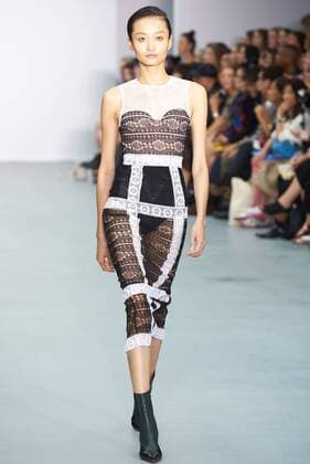 September 16, 2016 - London, England, United Kingdom - A model walks down the runway on the first day of London Fashion Week wearing Teatum Jones Spring Summer 17 collection on Sept 16th 2016. London United Kingdom  - ZUMAn230