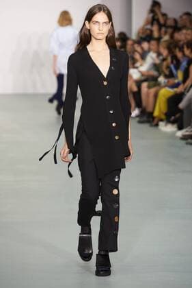 September 17, 2016 - London, United Kingdom - A model walks the runway at the Eudon Choi show during London Fashion Week Spring Summer collections 2016 2017 on September 16, 2016 in London, United Kingdom. London United Kingdom  - ZUMAn230
