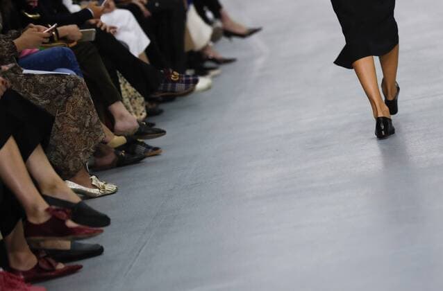 (160917) -- LONDON, Sept. 17, 2016 -- Photo taken on Sept. 17, 2016 shows details of the shoes of the models at the Barbara Casasola show during London Fashion Week Spring Summer collections 2017 in London, Britain. ) (lrz) BRITAIN-LONDON-LONDON FASHION WEEK-BARBARA CASASOLA HanxYan 