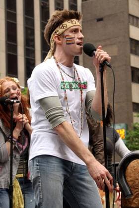 GAVIN CREEL performing with the cast of Hair at Broadway Impact s Action=Marriage Equality Rally in midtown Manhattan on 05-17-2009. Photo by Henry McGee-Globe Photos, Inc. Â - ZUMAmg1_