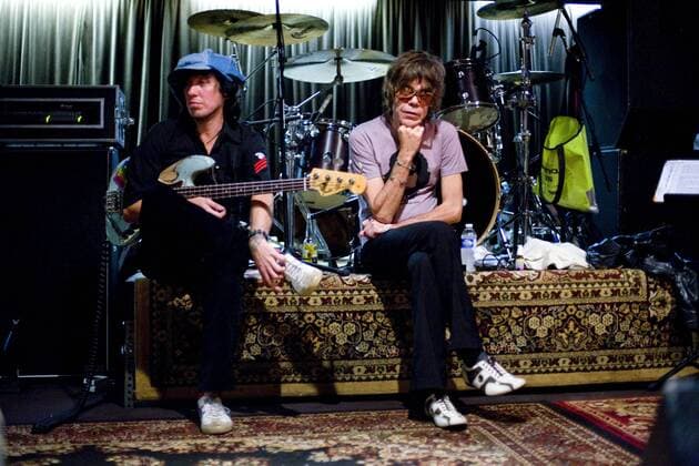 May 20, 2009 - Solana Beach, California, USA - DAVID JOHANSEN (right) and SAMI YAFFA of THE NEW YORK DOLLS take a break during the sound check at The Belly Up Tavern in Solana Beach. The New York Dolls opened their US tour at the venue. - ZUMAkn1_