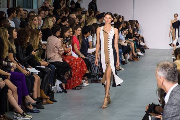 UK: LFW David Koma Collection A model walks the David Koma Spring Summer 17 Collection runway show during London Fashion Week. FOR EDITORIAL USE ONLY.Pacific Press Agency  HughxPeterswald