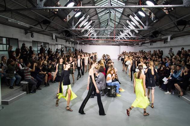 UK: LFW David Koma Collection A model walks the David Koma Spring Summer 17 Collection runway show during London Fashion Week. FOR EDITORIAL USE ONLY.Pacific Press Agency  HughxPeterswald