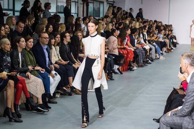 UK: LFW David Koma Collection A model walks the David Koma Spring Summer 17 Collection runway show during London Fashion Week. FOR EDITORIAL USE ONLY.Pacific Press Agency  HughxPeterswald