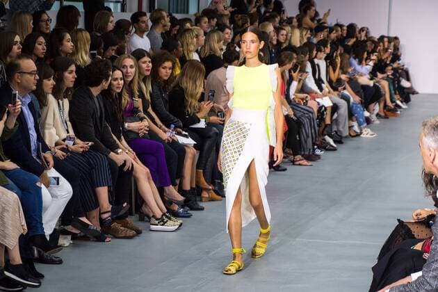 UK: LFW David Koma Collection A model walks the David Koma Spring Summer 17 Collection runway show during London Fashion Week. FOR EDITORIAL USE ONLY.Pacific Press Agency  HughxPeterswald