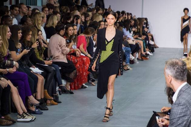 UK: LFW David Koma Collection A model walks the David Koma Spring Summer 17 Collection runway show during London Fashion Week. FOR EDITORIAL USE ONLY.Pacific Press Agency  HughxPeterswald