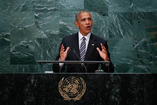(160920) -- UNITED NATIONS, Sept. 20, 2016 -- U.S. President Barack Obama speaks at the 71st session of the United Nations General Assembly at the United Nations headquarters in New York, on Sept. 20, 2016. The 71st session of the UN General Assembly on Tuesday opened its annual high-level General Debate at the UN headquarters in New York, with a focus on pushing for the world s sustainable development. ) (cl) UN-GENERAL ASSEMBLY-GENERAL DEBATE LixMuzi 