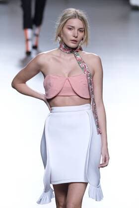 September 20, 2016 - Madrid, Madrid, Spain - A models walks Turing HABEY Fashion Show at Madrid EGO Fashion Week Spring Summer 2017 18 at Ifema, on September 20, 2016, in Madrid. Madrid Spain  - ZUMAn230