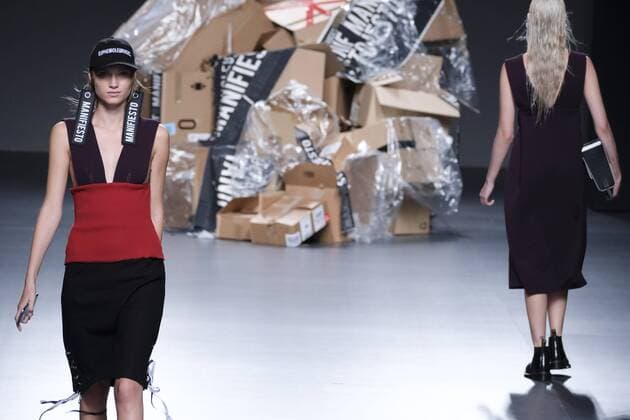 September 20, 2016 - Madrid, Madrid, Spain - A models walks during Euphemio FernoÂ¡ndez Fashion Show at Madrid EGO Fashion Week Spring Summer 2017 18 at Ifema, on September 20, 2016, in Madrid, Spain Madrid Spain  - ZUMAn230
