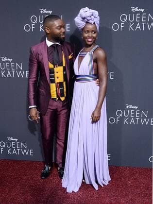 Cast members David Oyelowo (L) and Lupita Nyong o attend the premiere of the motion picture biographical sport drama Queen of Katwe at the El Capitan Theatre in the Hollywood section of Los Angeles on September 20, 2016.  LAP2016092023 JIMxRUYMEN