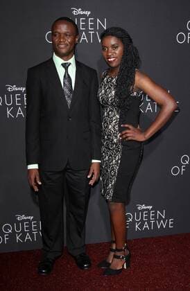 September 20, 2016 - Hollywood, CA, United States - 20 September 2016 - Hollywood, California - Robert Katende and Phiona Mutesi. Ã¢â‚¬Å Queen Of KatweÃ¢â‚¬Â Los Angeles Premiere held at the El Capitan Theater in Hollywood. Photo Credit: AdMedia Hollywood United States - ZUMAa123