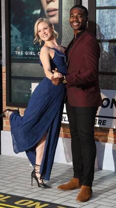 The Girl on the Train World film premiere London.UK. Joanne Clifton and Ore Odube in The Girl on the Train World film premiere at the Odeon Leicester Square. London. 20th September 2016. LMK73-61441-210916 