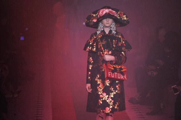 Milan Fashion Week, Women Spring Summer 2017. Milano, Moda Donna, Primavera Estate 2017. GUCCI catwalk. Pictured: model  Copyright: xRiccardoxGiordanoxSickix